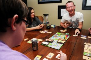 Some friends playing a board game