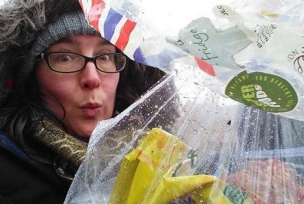 Claire doing her beach clean